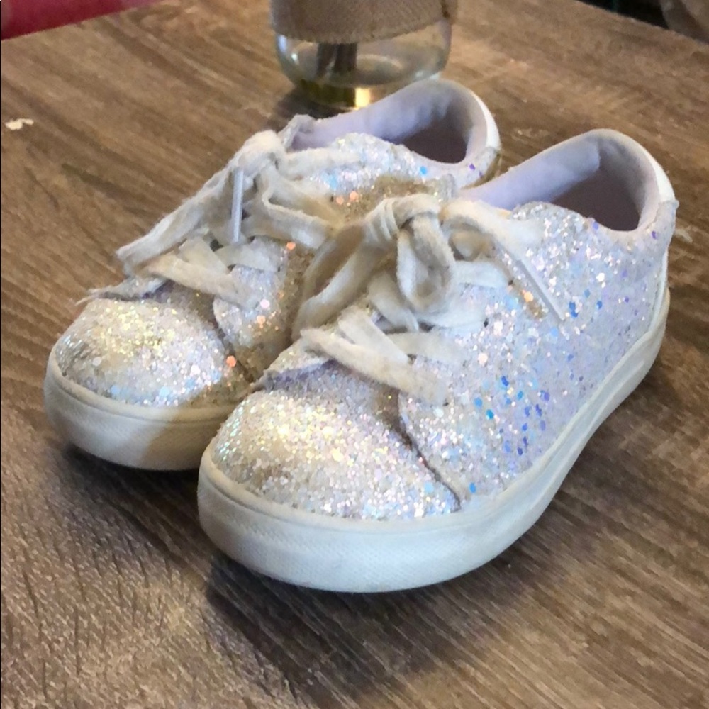 White sparkly shoes